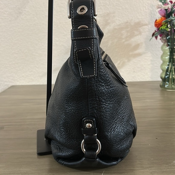 Coach F15064 Black Pebbled Leather Shoulder Bag Hobo Bag Purse - Picture 5 of 15